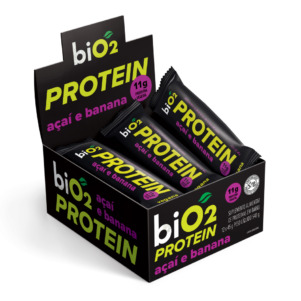Barra de Proteína Sabor Açaí & Banana Vegana Sem Glúten biO2 45 g