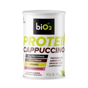 Proteína Vegetal de Arroz e Ervilha com Fibras biO2 Protein Cappuccino 300g