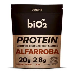 Proteína Vegetal de Arroz e Ervilha Sabor Alfarroba Vegana e Sem Glúten biO2 908 g